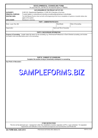 DA Form 4856 pdf free
